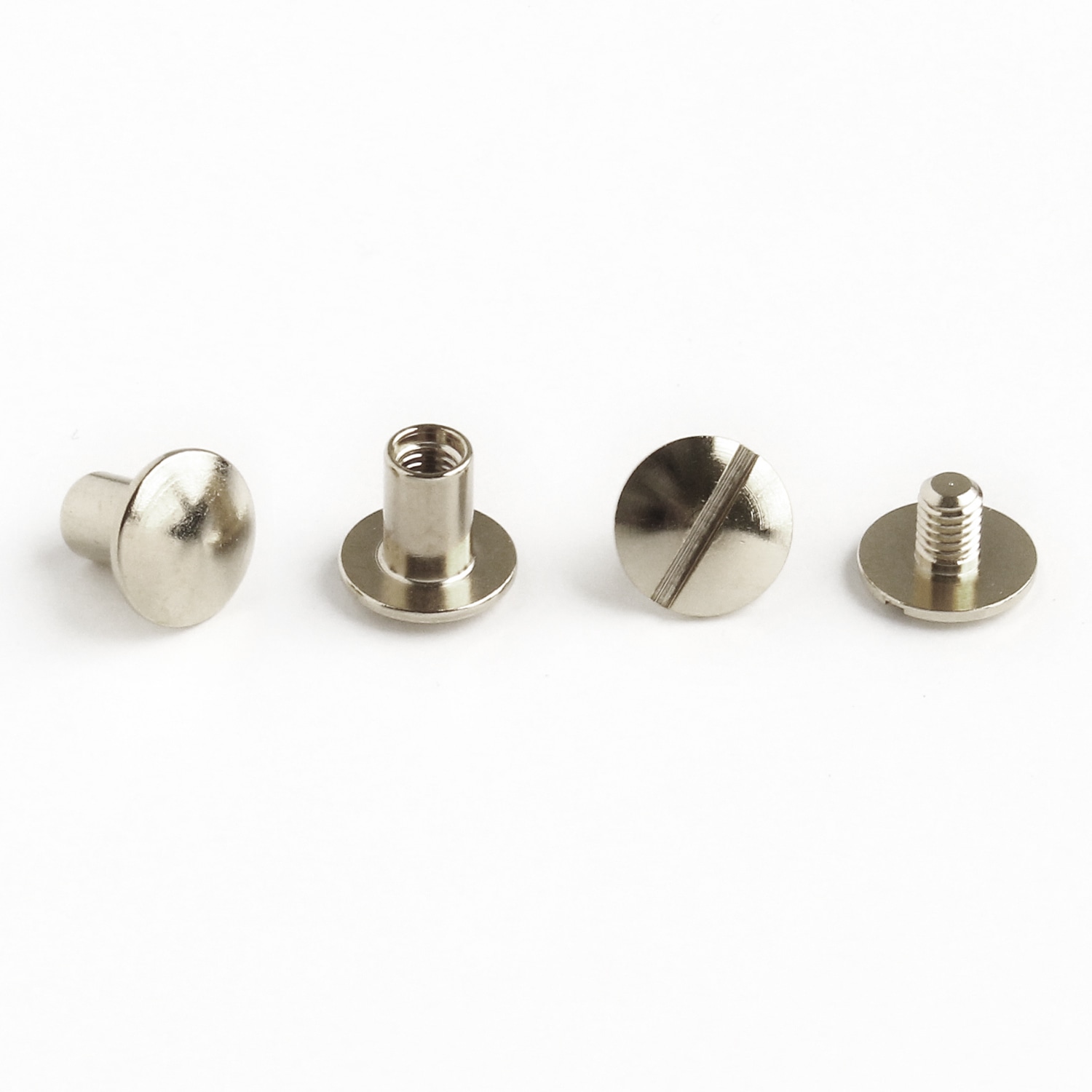 日本紐釦貿易 ネジ式カシメ 足長タイプ φ8mm 4個入 シルバー LGK10-S (ご注文単位1束)【直送品】