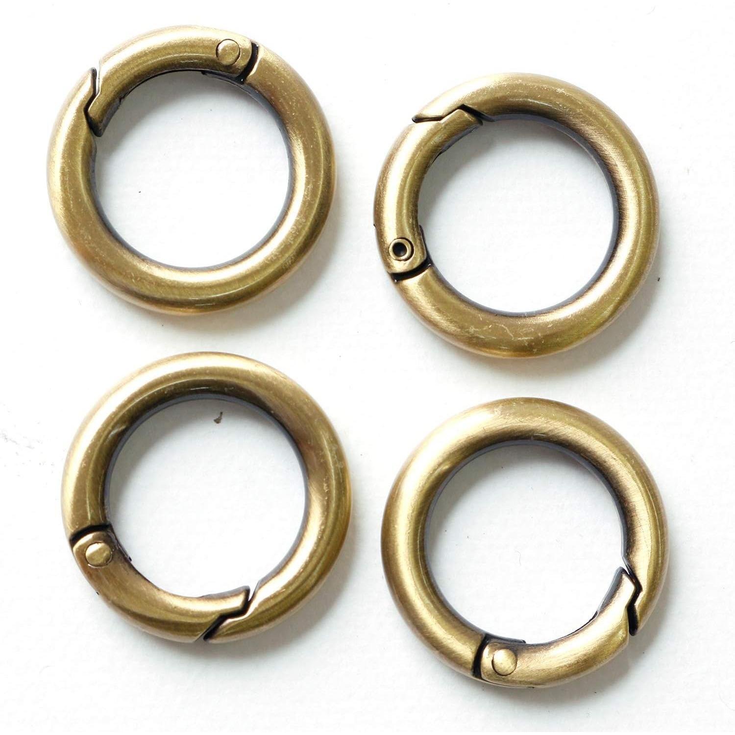 日本紐釦貿易 ミニ丸型カラビナ 内径17mm 100個 アンティークゴールド LGK1-AG-100 (ご注文単位1束)【直送品】