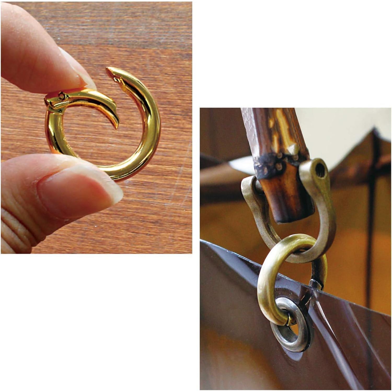 日本紐釦貿易 ミニ丸型カラビナ 内径17mm 100個 アンティークゴールド LGK1-AG-100 (ご注文単位1束)【直送品】