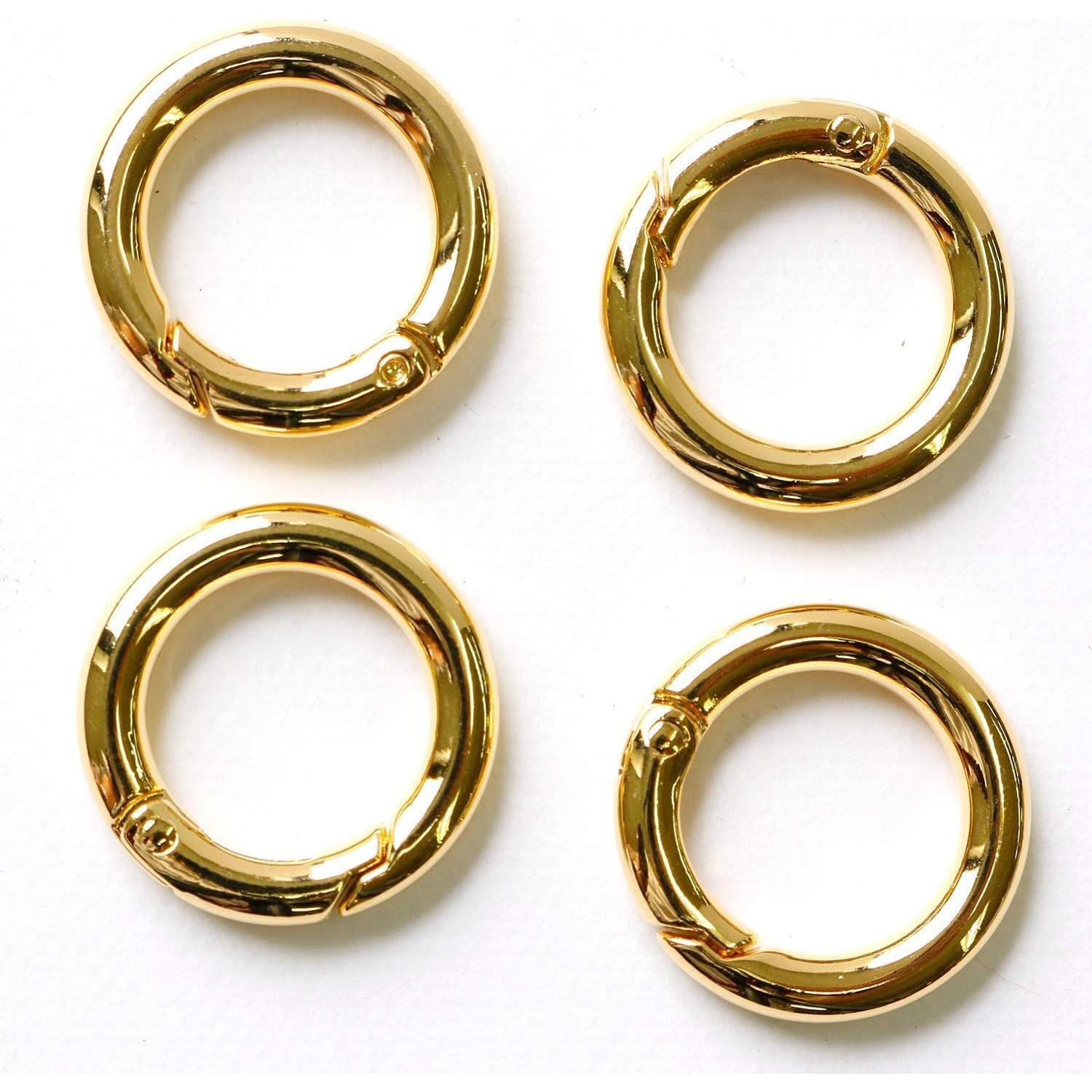 日本紐釦貿易 ミニ丸型カラビナ 内径17mm 100個 ゴールド LGK1-G-100 (ご注文単位1束)【直送品】