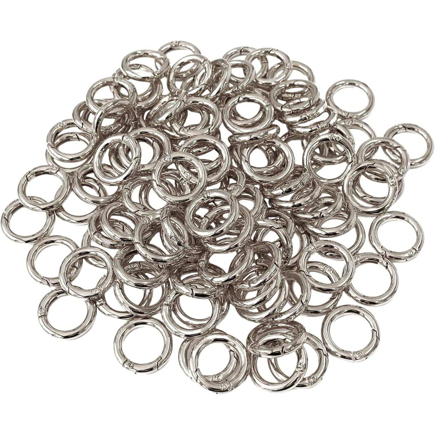 日本紐釦貿易 ミニ丸型カラビナ 内径17mm 100個 シルバー LGK1-S-100 (ご注文単位1束)【直送品】