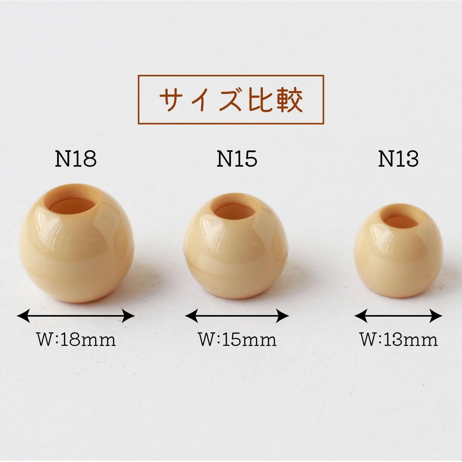 日本紐釦貿易 ループエンド 外径W15×H13mm 10個入 茶 N15-C (ご注文単位1束)【直送品】