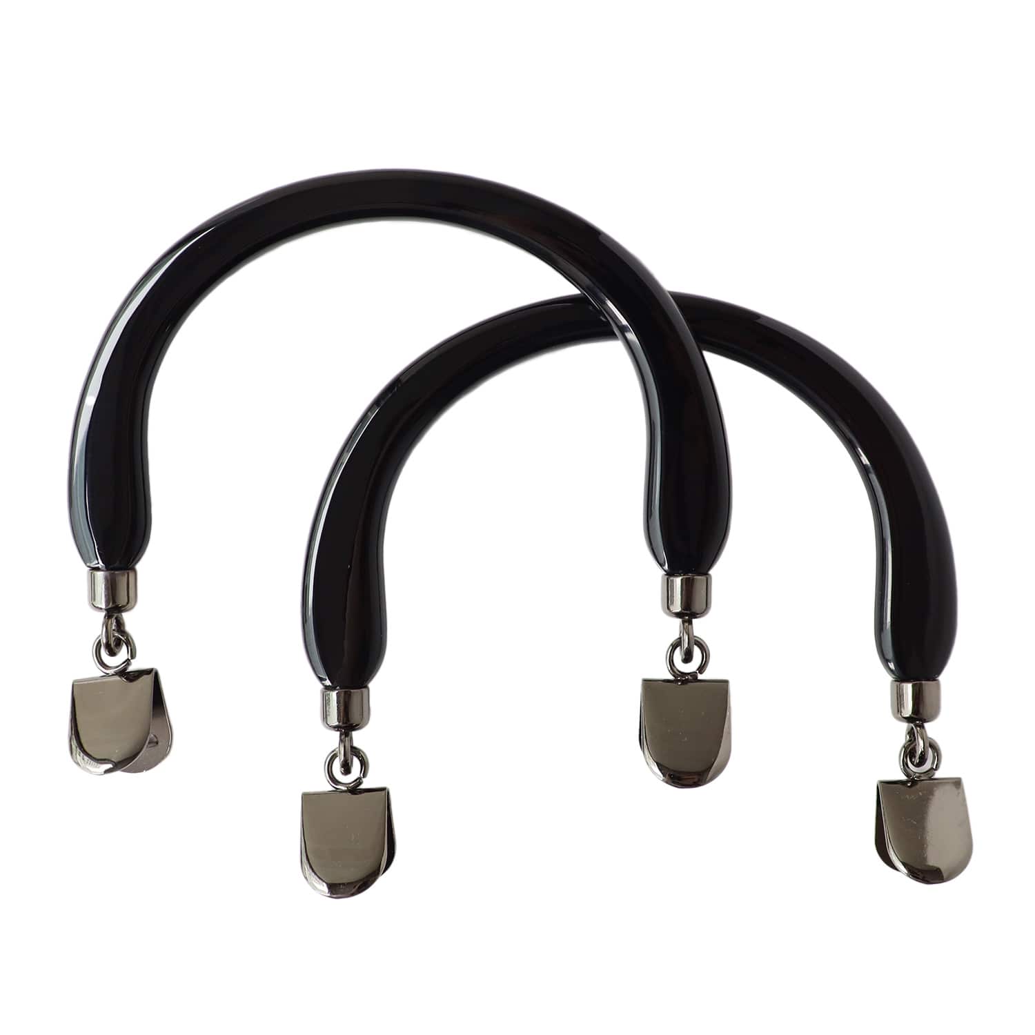 日本紐釦貿易 プラスチック製ハンドル フォーマルタイプ クワエ金具付き W14×H13cmK253-B （ご注文単位1組）【直送品】