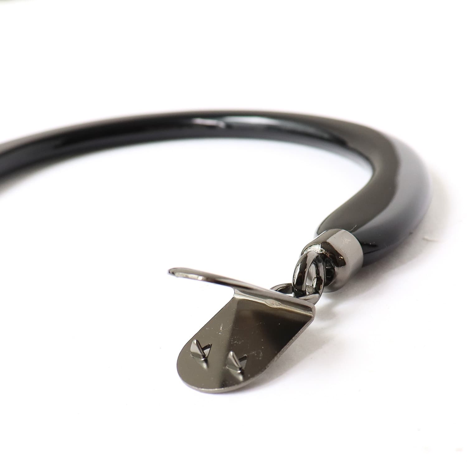 日本紐釦貿易 プラスチック製ハンドル フォーマルタイプ クワエ金具付き W14×H13cmK253-B (ご注文単位1組)【直送品】