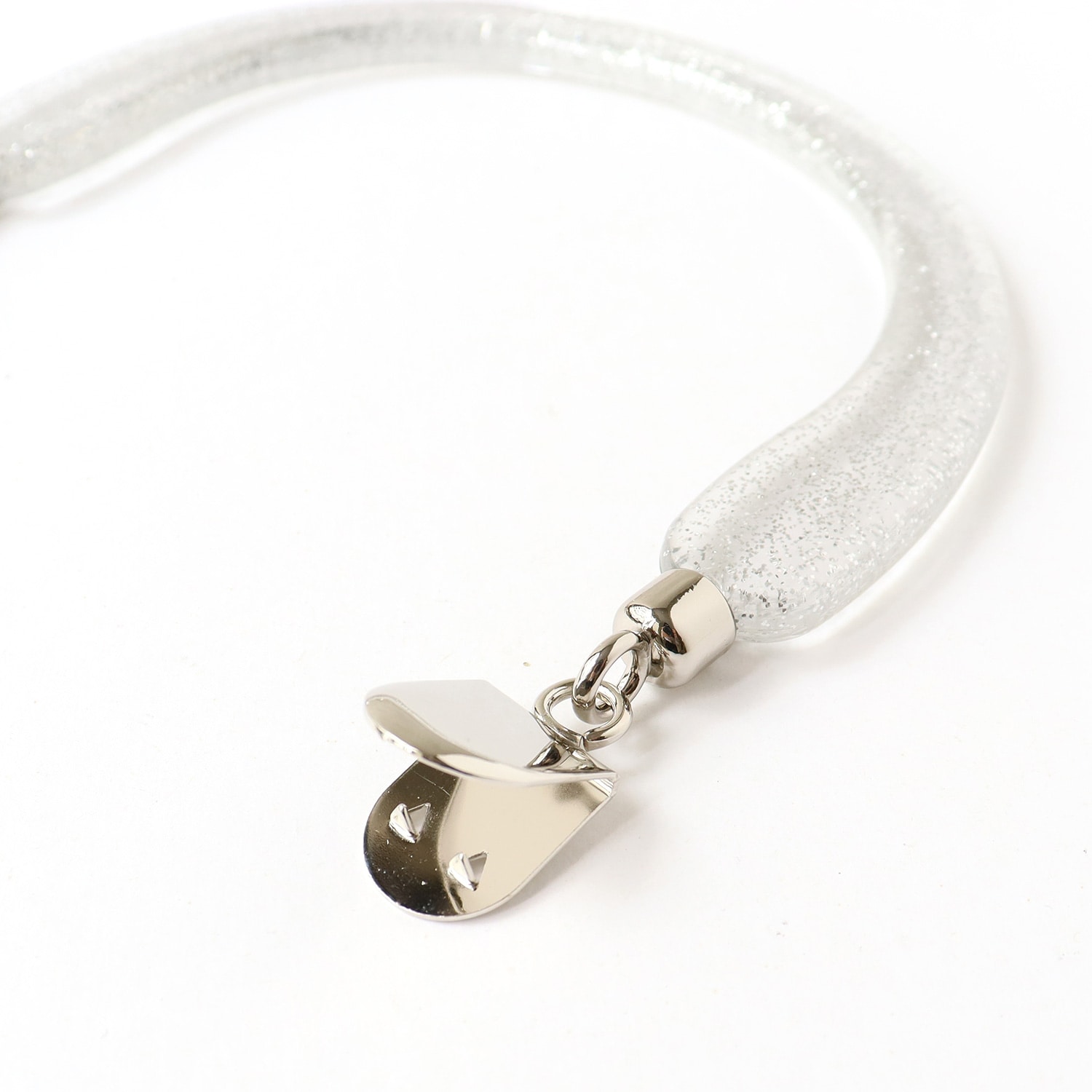 日本紐釦貿易 ラメ入 プラハンドル クワエ金具 WW16×H15cm クリア 2本1組 K2548 (ご注文単位1組)【直送品】