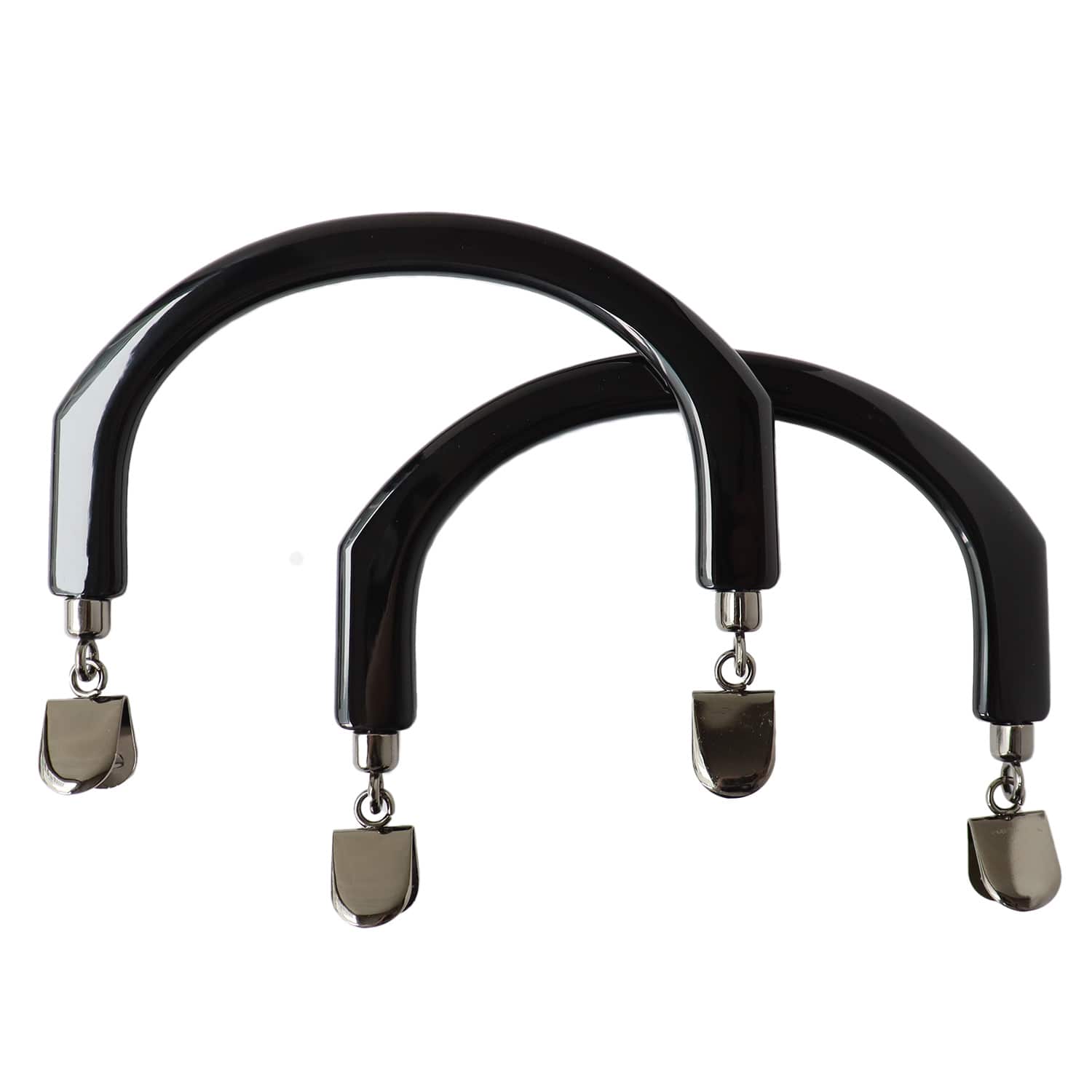 日本紐釦貿易 プラスチック製ハンドル フォーマルタイプ クワエ金具付き W16.5×H13cmK255-B （ご注文単位1組）【直送品】