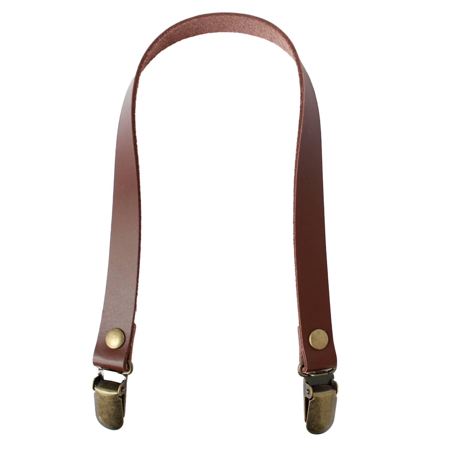 日本紐釦貿易 本革持ち手 クワエ金具 40cm 茶 2本1組 T1540-C (ご注文単位1組)【直送品】