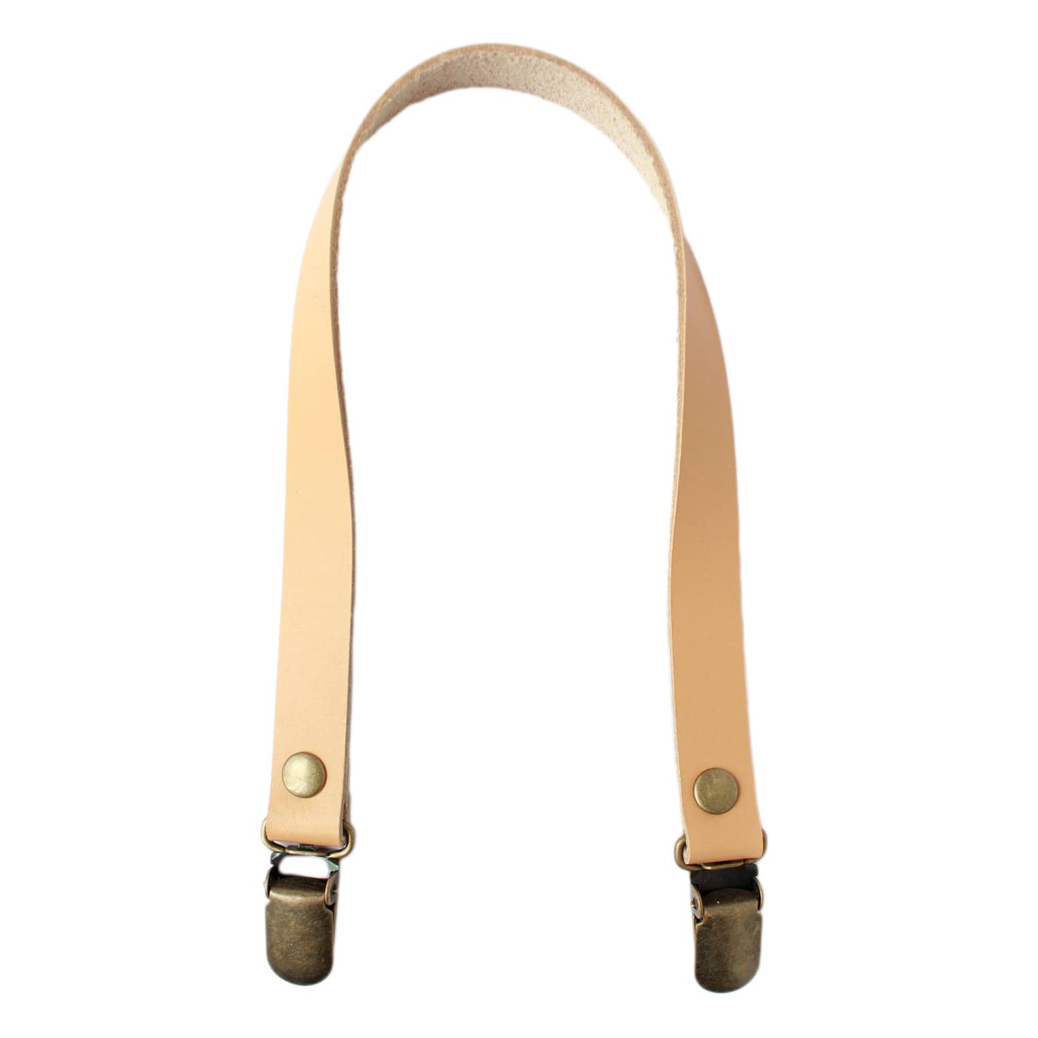 >日本紐釦貿易 本革持ち手 クワエ金具 40cm ベージュ 2本1組 T1540-E (ご注文単位1組)【直送品】