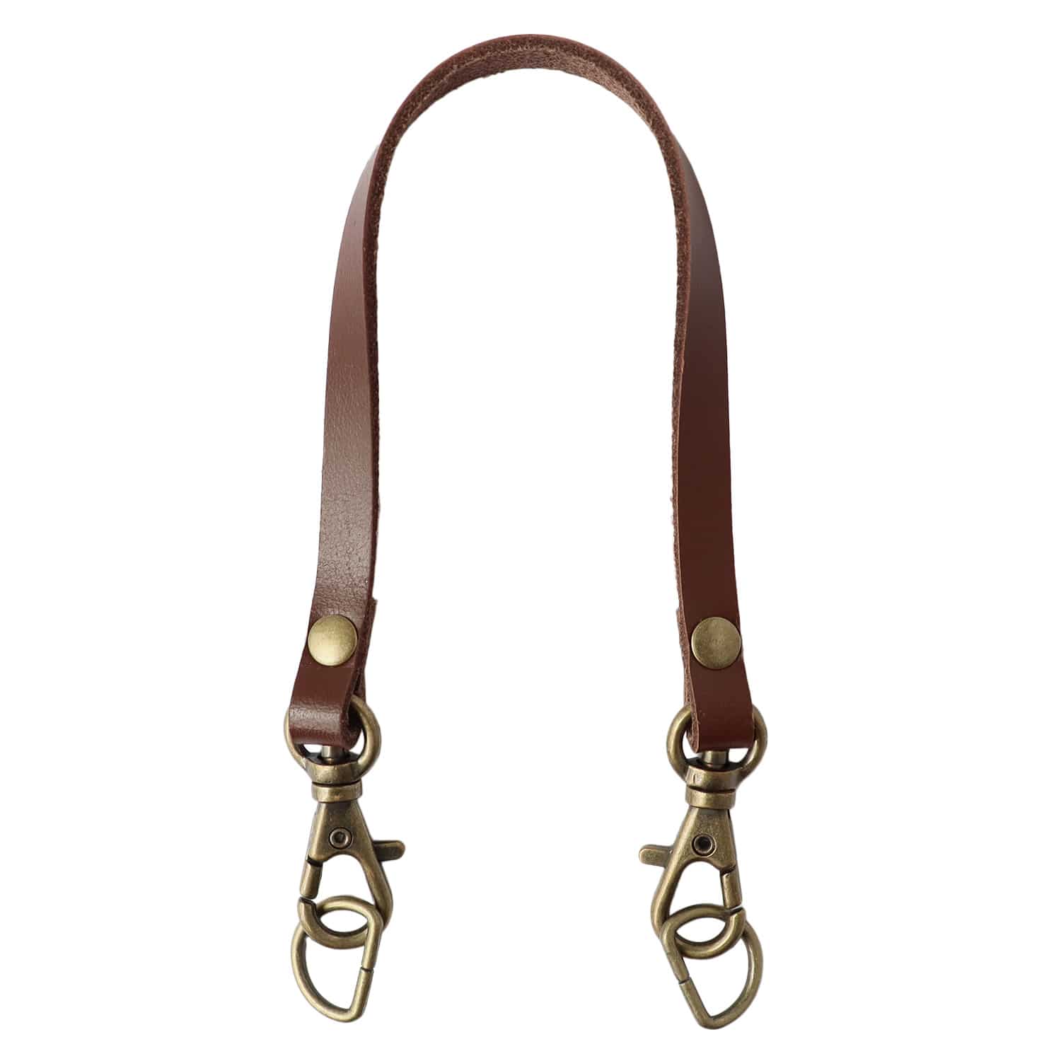 日本紐釦貿易 携帯用本革持手 1本手 ナスカン・Dカン付 茶 T6523-C (ご注文単位1本)【直送品】
