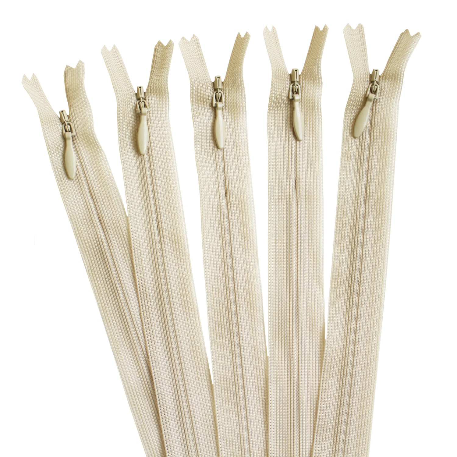 日本紐釦貿易 Y.K.K コンシールファスナー 22cm 5本入 col.010 KS22-010 サンドベージュ （ご注文単位1束）【直送品】