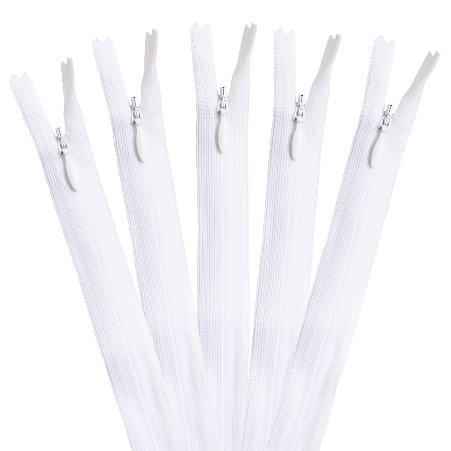 日本紐釦貿易 Y.K.K コンシールファスナー 22cm 5本入 col.501 KS22-501 白 （ご注文単位1束）【直送品】