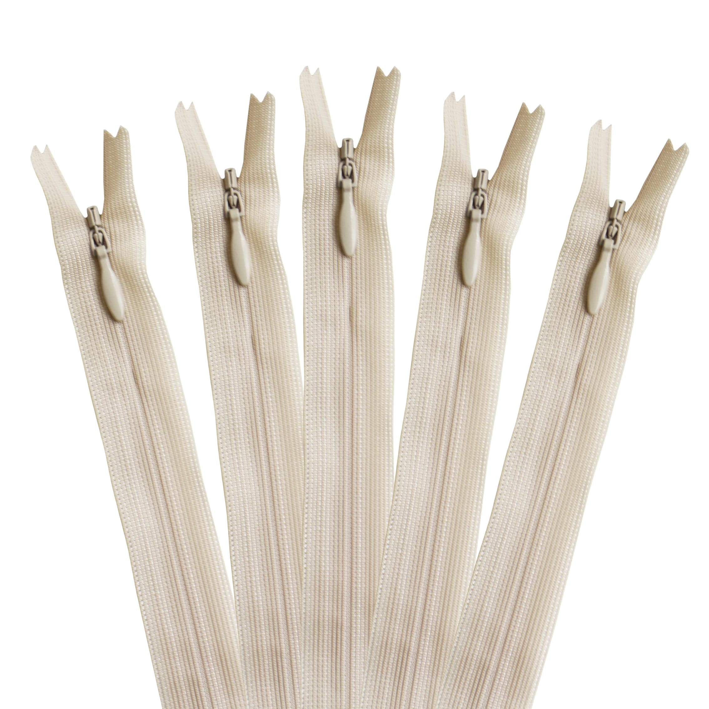 日本紐釦貿易 Y.K.K コンシールファスナー 22cm 5本入 col.572 KS22-572 ベージュ （ご注文単位1束）【直送品】