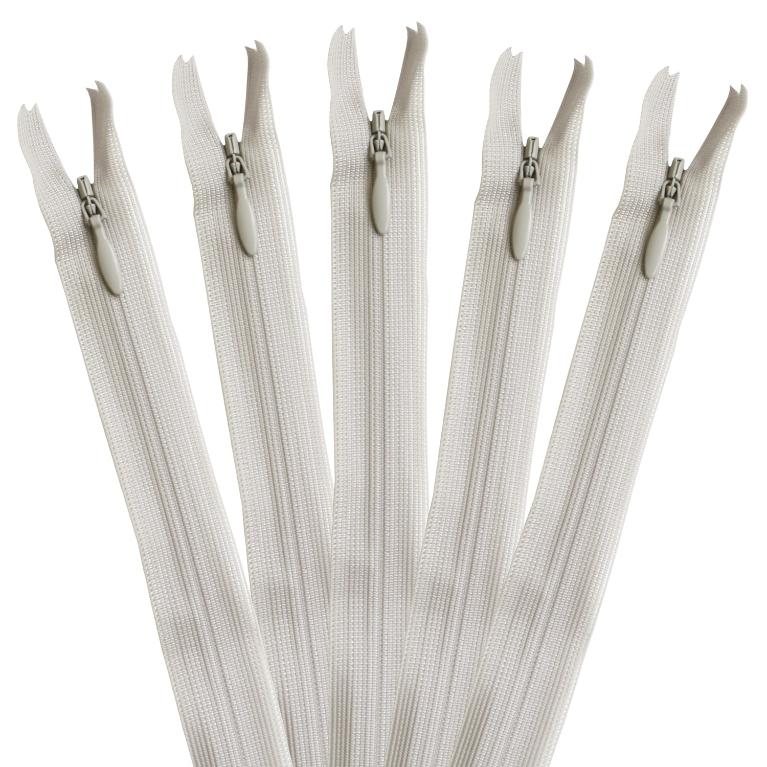 日本紐釦貿易 Y.K.K コンシールファスナー 22cm 5本入 col.576 KS22-576 薄グレー （ご注文単位1束）【直送品】