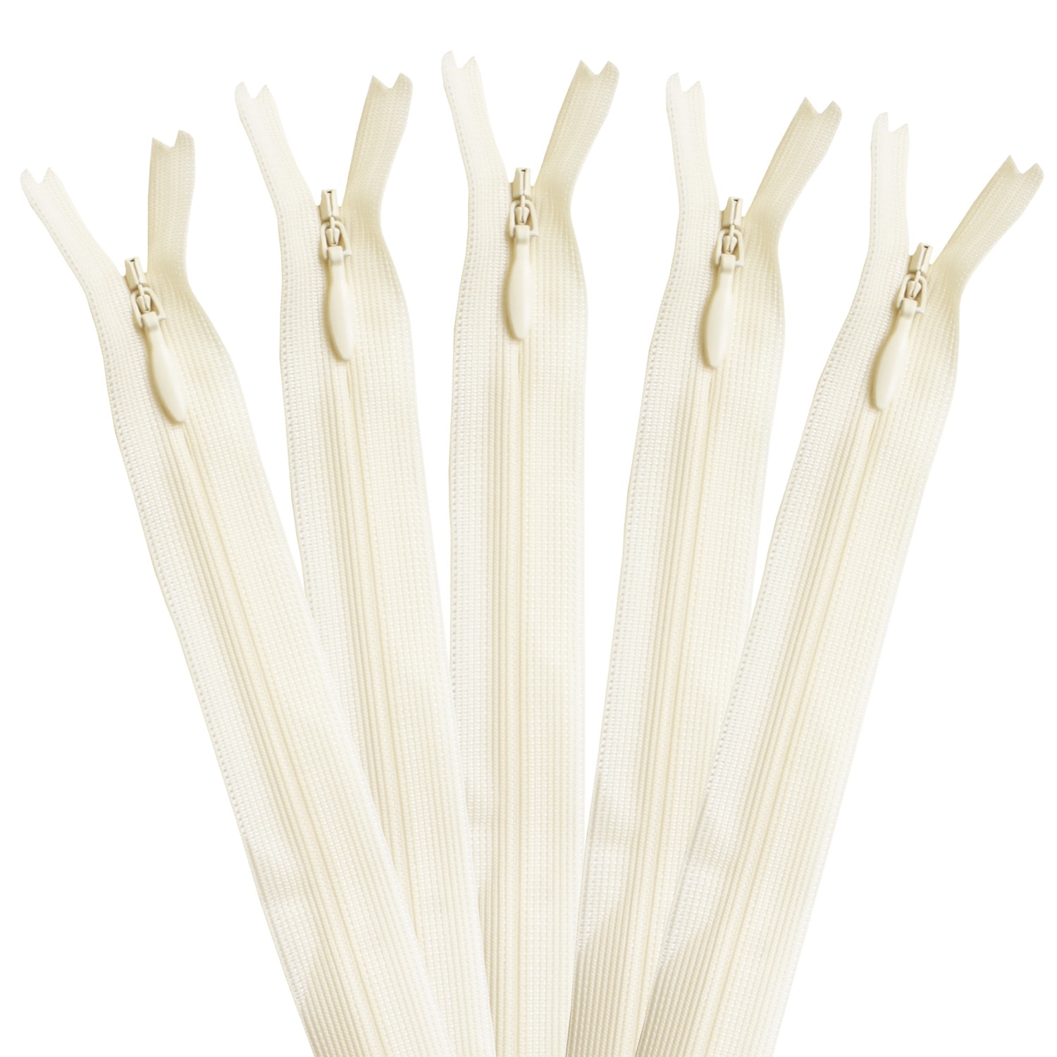 日本紐釦貿易 Y.K.K コンシールファスナー 22cm 5本入 col.801 KS22-801 生成り （ご注文単位1束）【直送品】