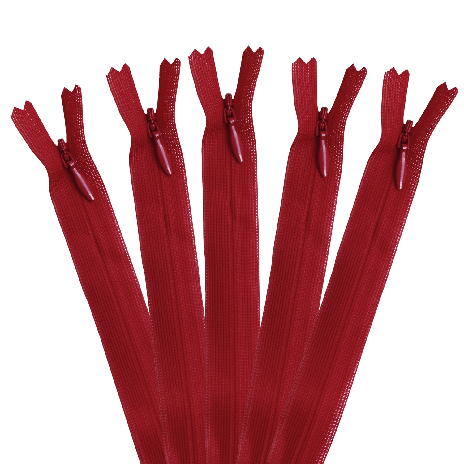 日本紐釦貿易 Y.K.K コンシールファスナー 56cm 5本入 col.519 KS56-519 赤 （ご注文単位1束）【直送品】