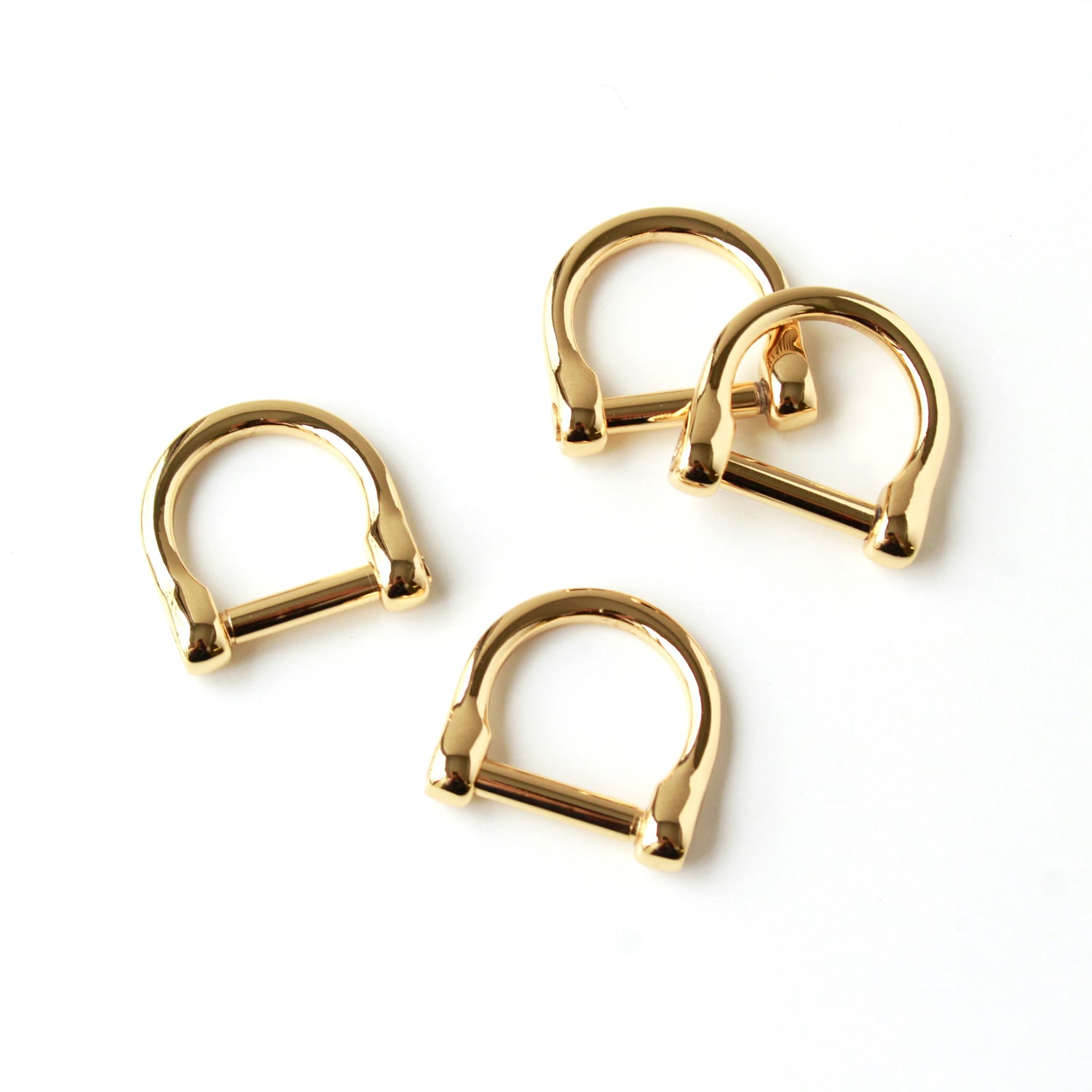 日本紐釦貿易 ネジ式Dカン ジョイントパーツ 4個入り ゴールド TYP663-G （ご注文単位1束）【直送品】