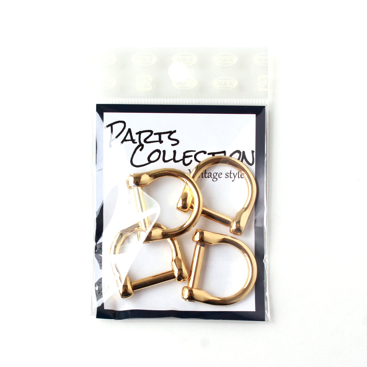 日本紐釦貿易 ネジ式Dカン ジョイントパーツ 4個入り ゴールド TYP663-G (ご注文単位1束)【直送品】