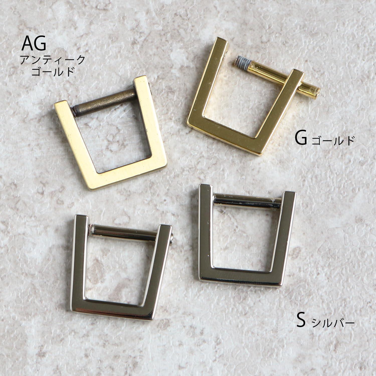 日本紐釦貿易 ネジ式Dカン<台形型> 4個入り アンティークゴールド TYP1974-AG (ご注文単位1束)【直送品】