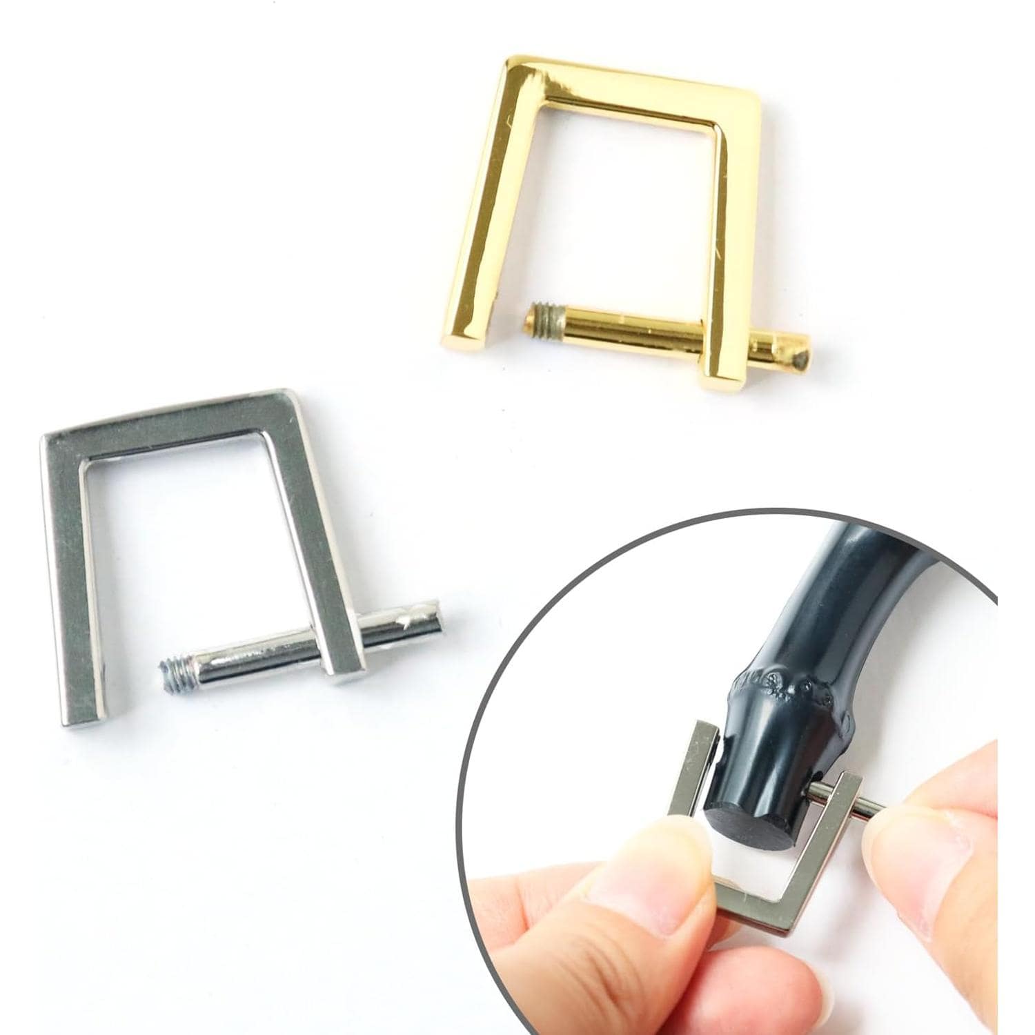 日本紐釦貿易 ネジ式Dカン<台形型> 4個入り アンティークゴールド TYP1974-AG (ご注文単位1束)【直送品】