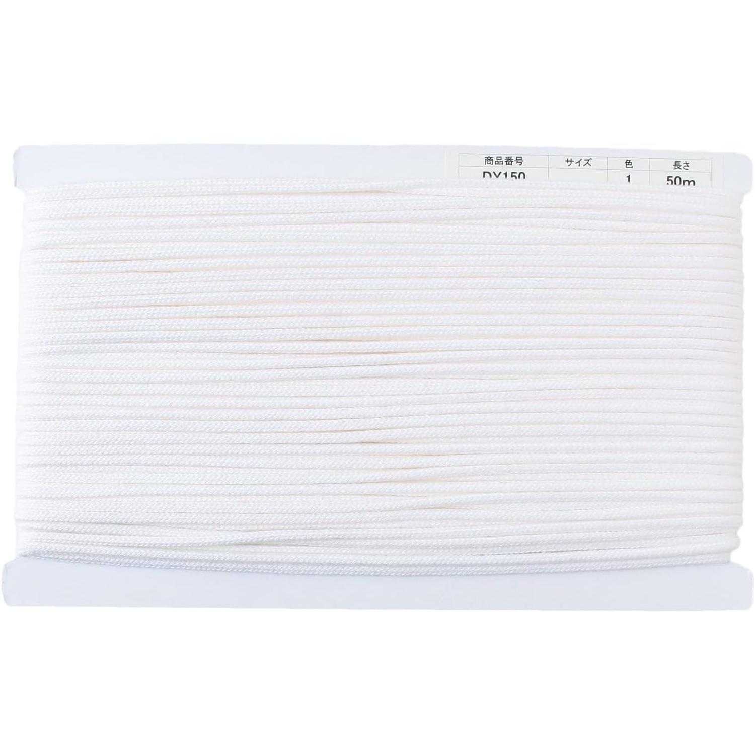 日本紐釦貿易 アクリルコード 約φ4mm×50m 白 DY150-1 （ご注文単位1巻）【直送品】