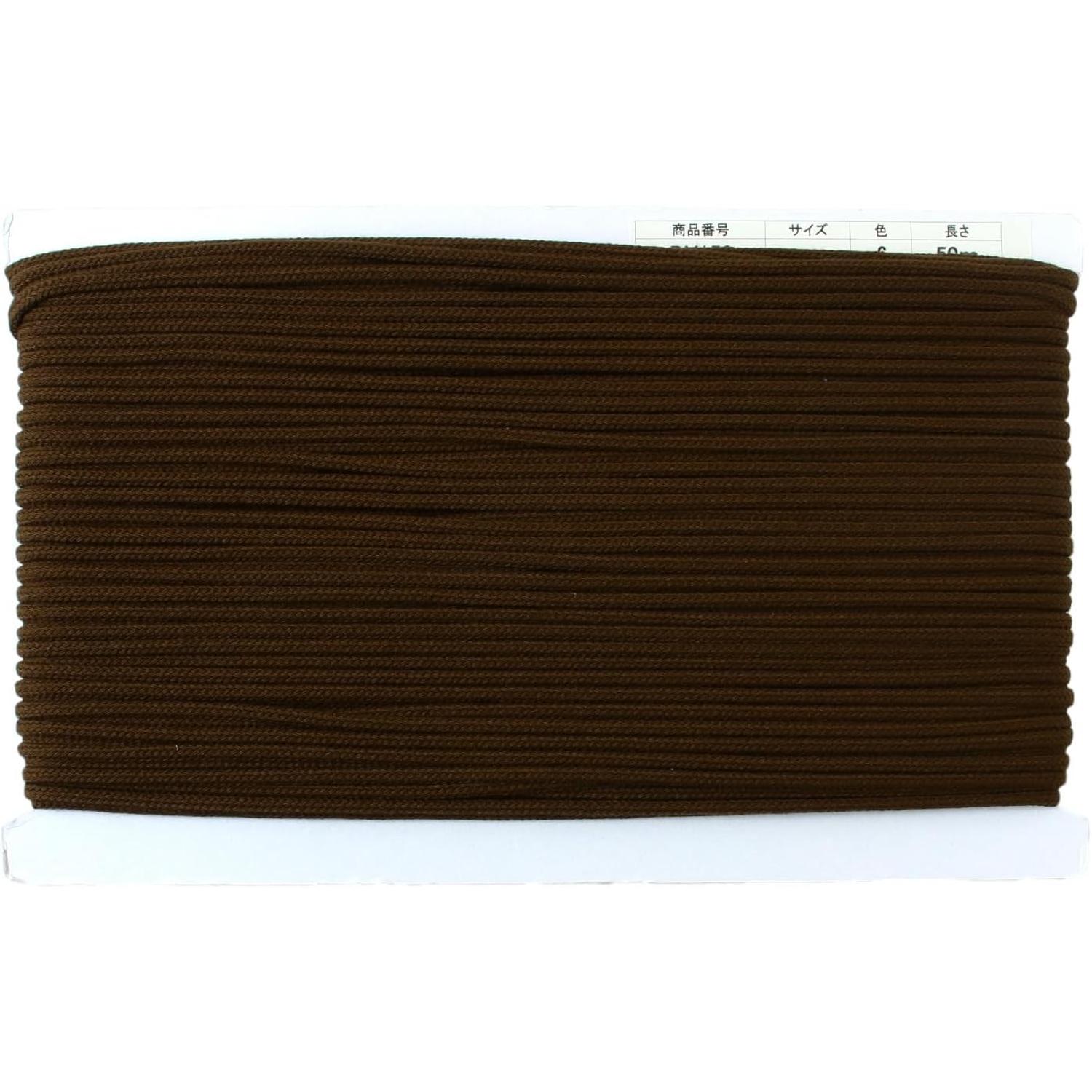 日本紐釦貿易 アクリルコード 約φ4mm×50m 焦げ茶 DY150-6 （ご注文単位1巻）【直送品】