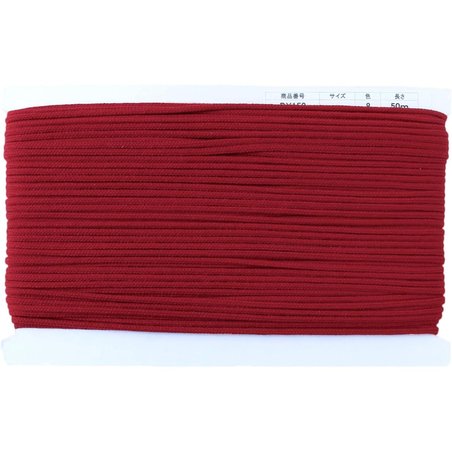 日本紐釦貿易 アクリルコード 約φ4mm×50m ワインレッド DY150-8 （ご注文単位1巻）【直送品】