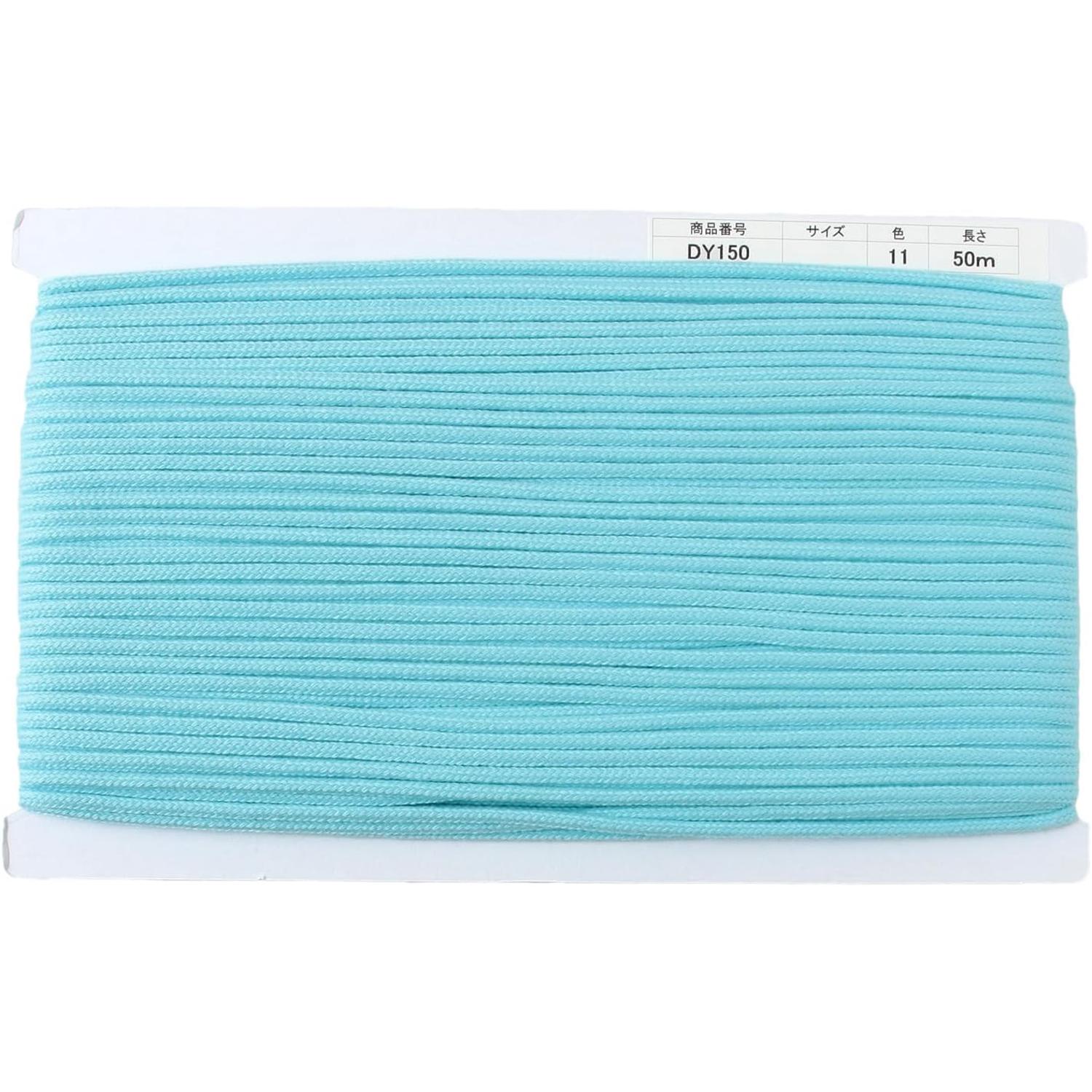 日本紐釦貿易 アクリルコード 約φ4mm×50m スカイブルー DY150-11 （ご注文単位1巻）【直送品】