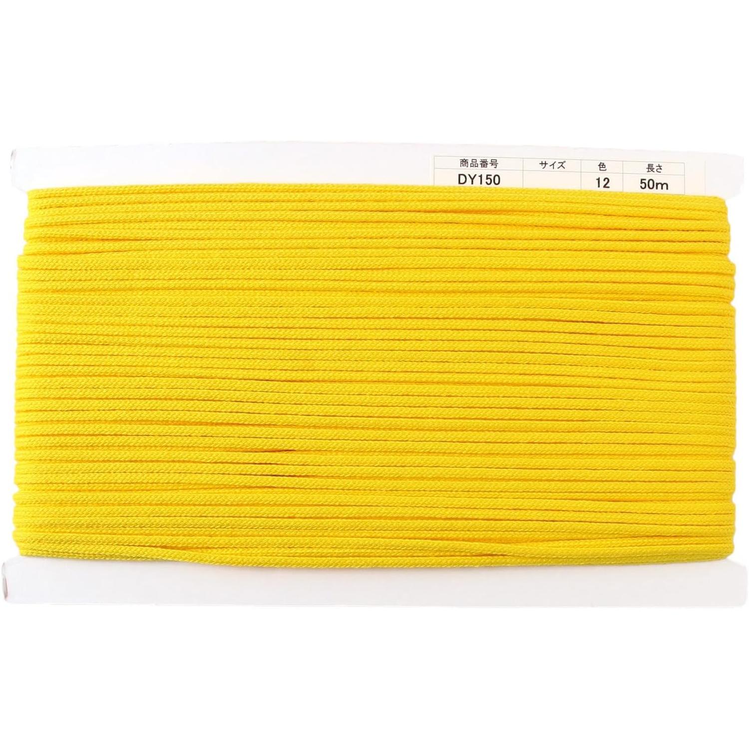 日本紐釦貿易 アクリルコード 約φ4mm×50m イエロー DY150-12 （ご注文単位1巻）【直送品】