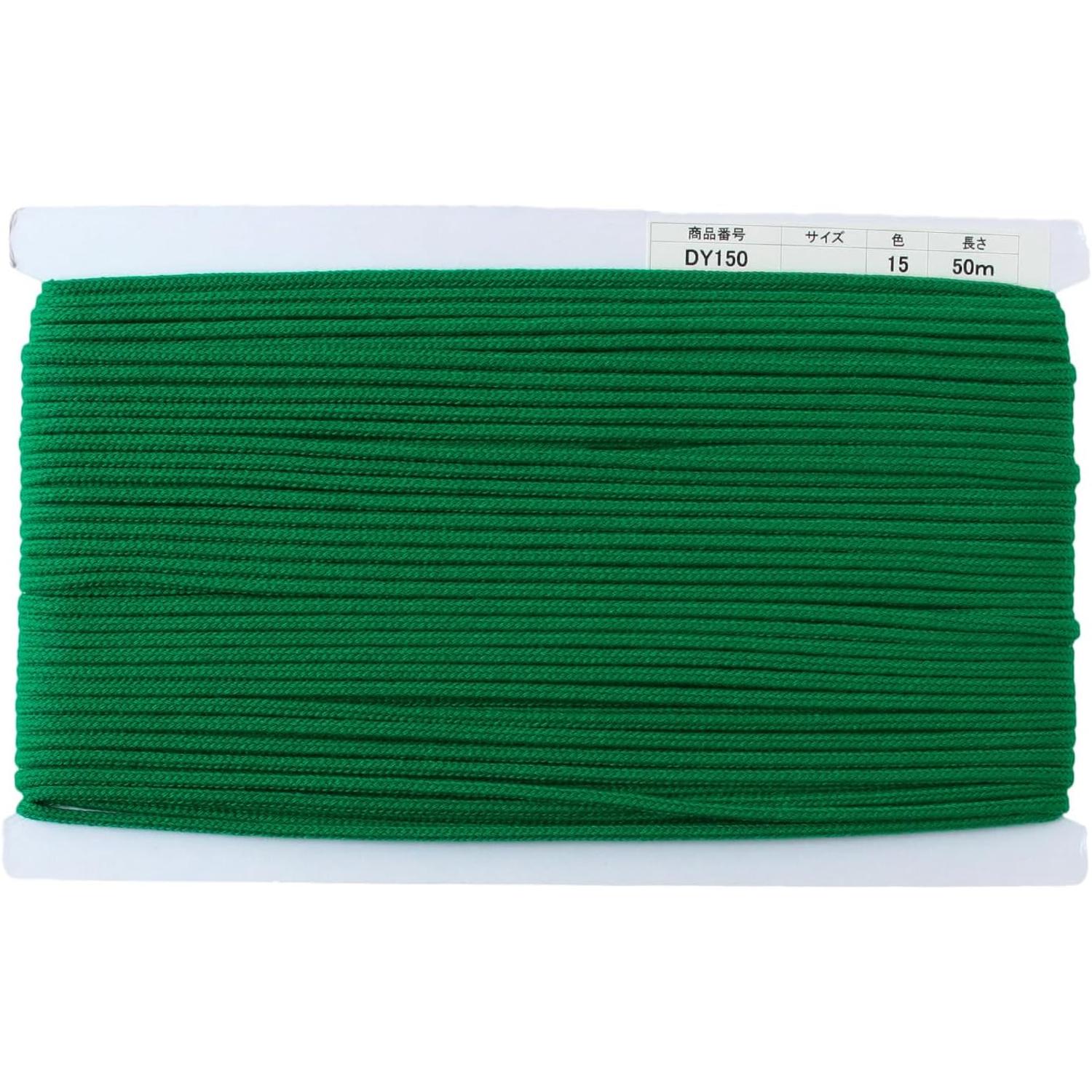 日本紐釦貿易 アクリルコード 約φ4mm×50m グリーン DY150-15 (ご注文単位1巻)【直送品】