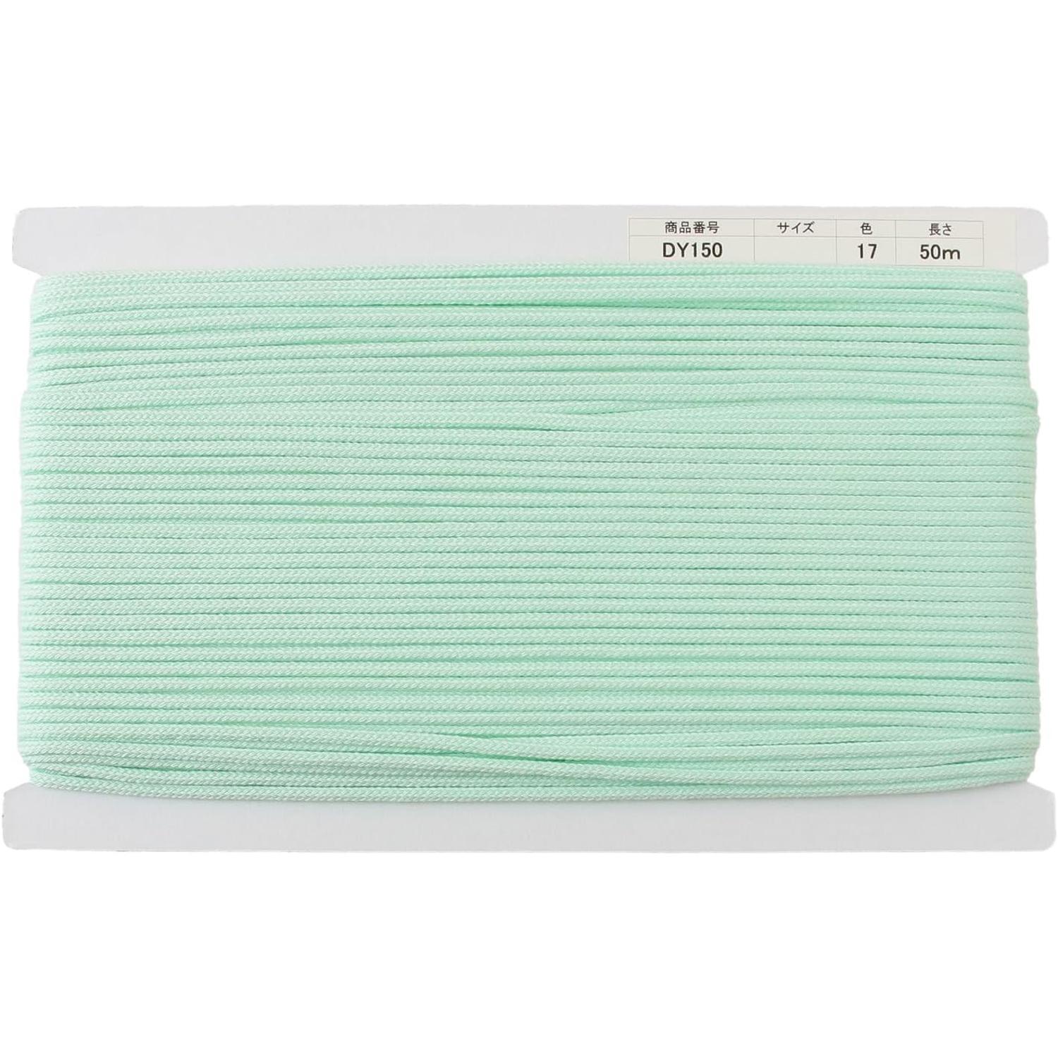 日本紐釦貿易 アクリルコード 約φ4mm×50m パステルソーダ DY150-17 (ご注文単位1巻)【直送品】