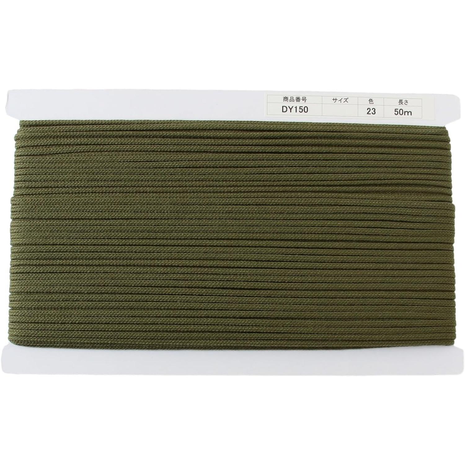 日本紐釦貿易 アクリルコード 約φ4mm×50m カーキ DY150-23 （ご注文単位1巻）【直送品】