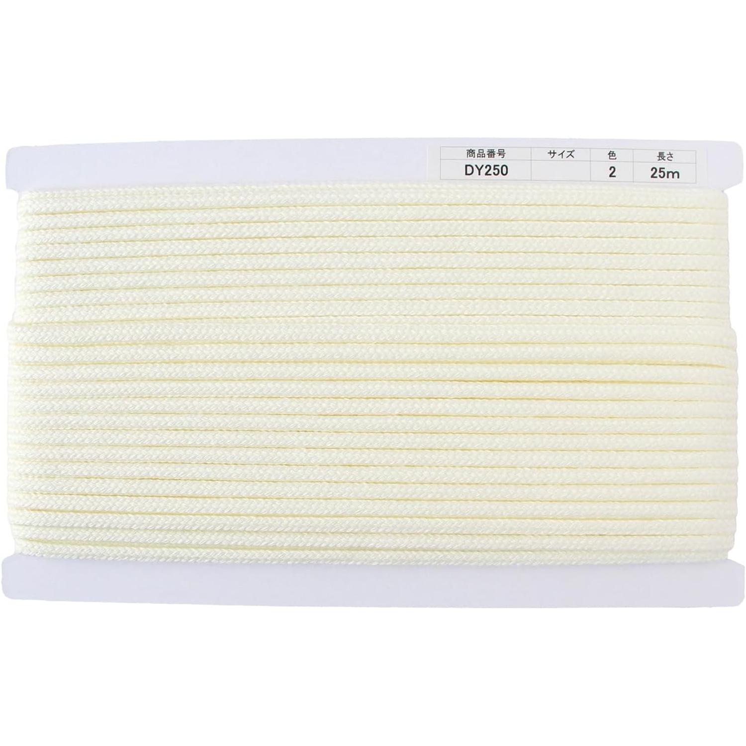 日本紐釦貿易 アクリルコード 約φ6mm×25m オフホワイト DY250-2 （ご注文単位1巻）【直送品】