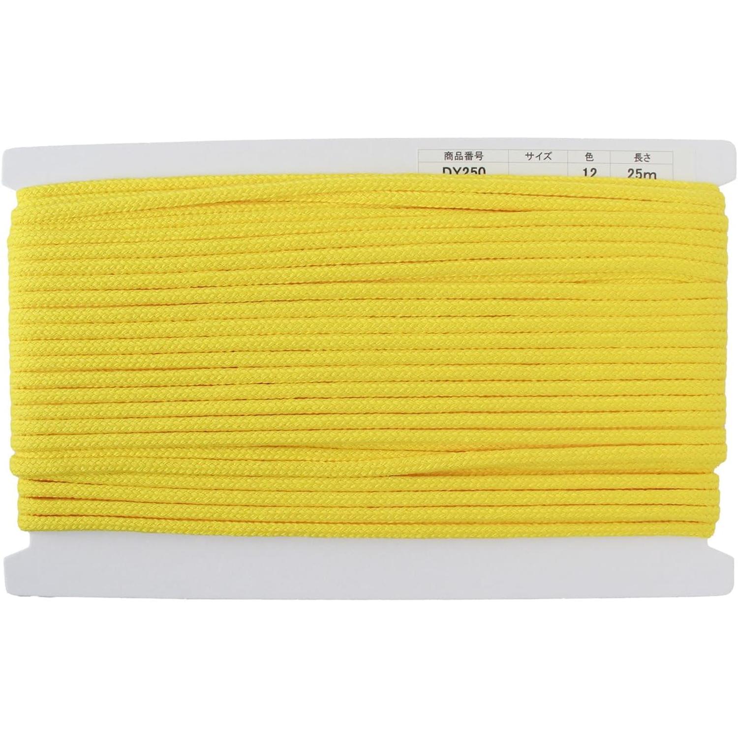 日本紐釦貿易 アクリルコード 約φ6mm×25m イエロー DY250-12 （ご注文単位1巻）【直送品】