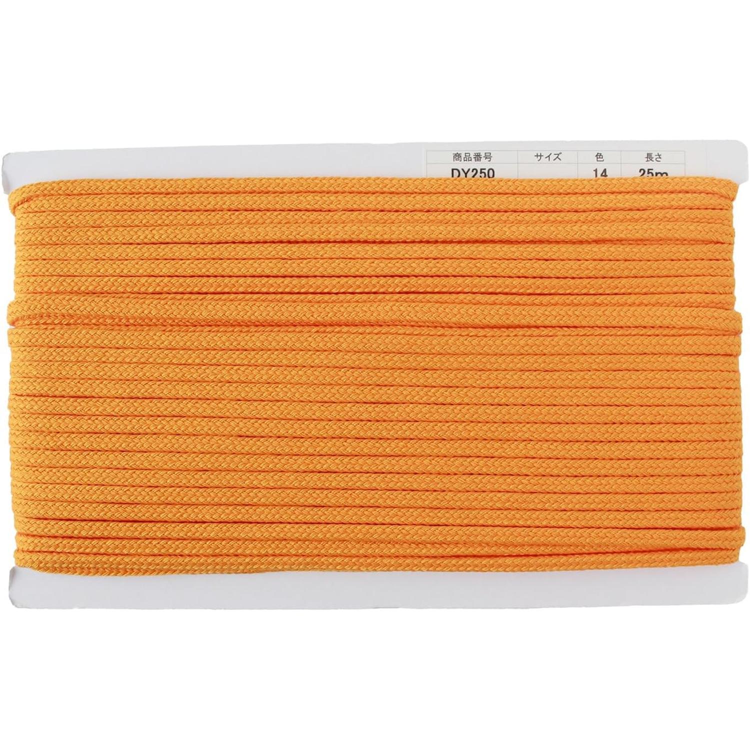 日本紐釦貿易 アクリルコード 約φ6mm×25m 山吹 DY250-14 (ご注文単位1巻)【直送品】