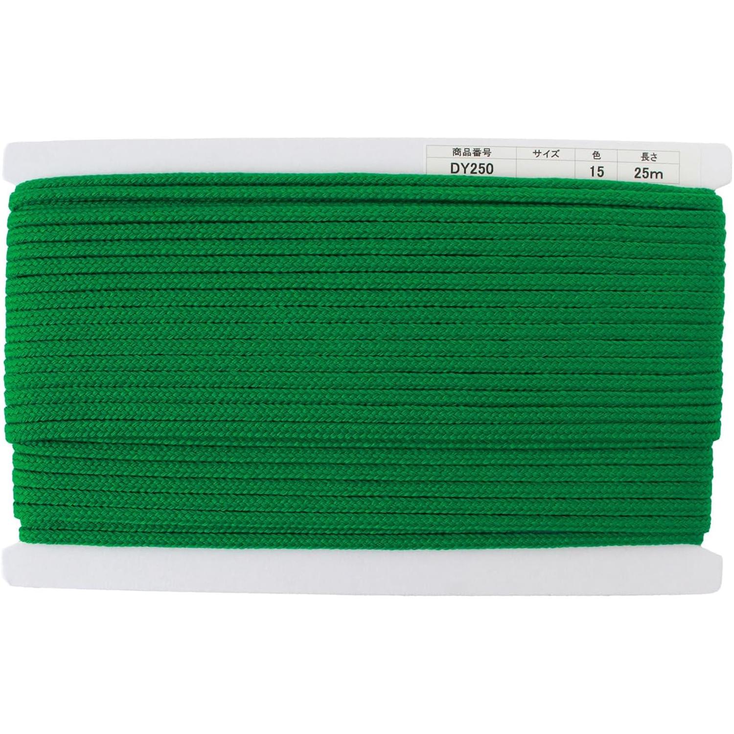 日本紐釦貿易 アクリルコード 約φ6mm×25m グリーン DY250-15 （ご注文単位1巻）【直送品】