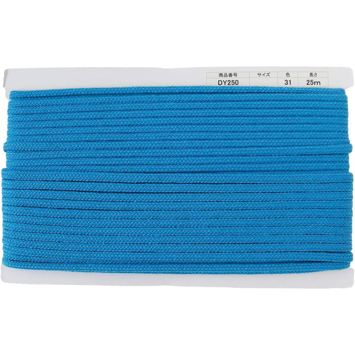 日本紐釦貿易 アクリルコード 約φ6mm×25m サックスブルー DY250-31 （ご注文単位1巻）【直送品】