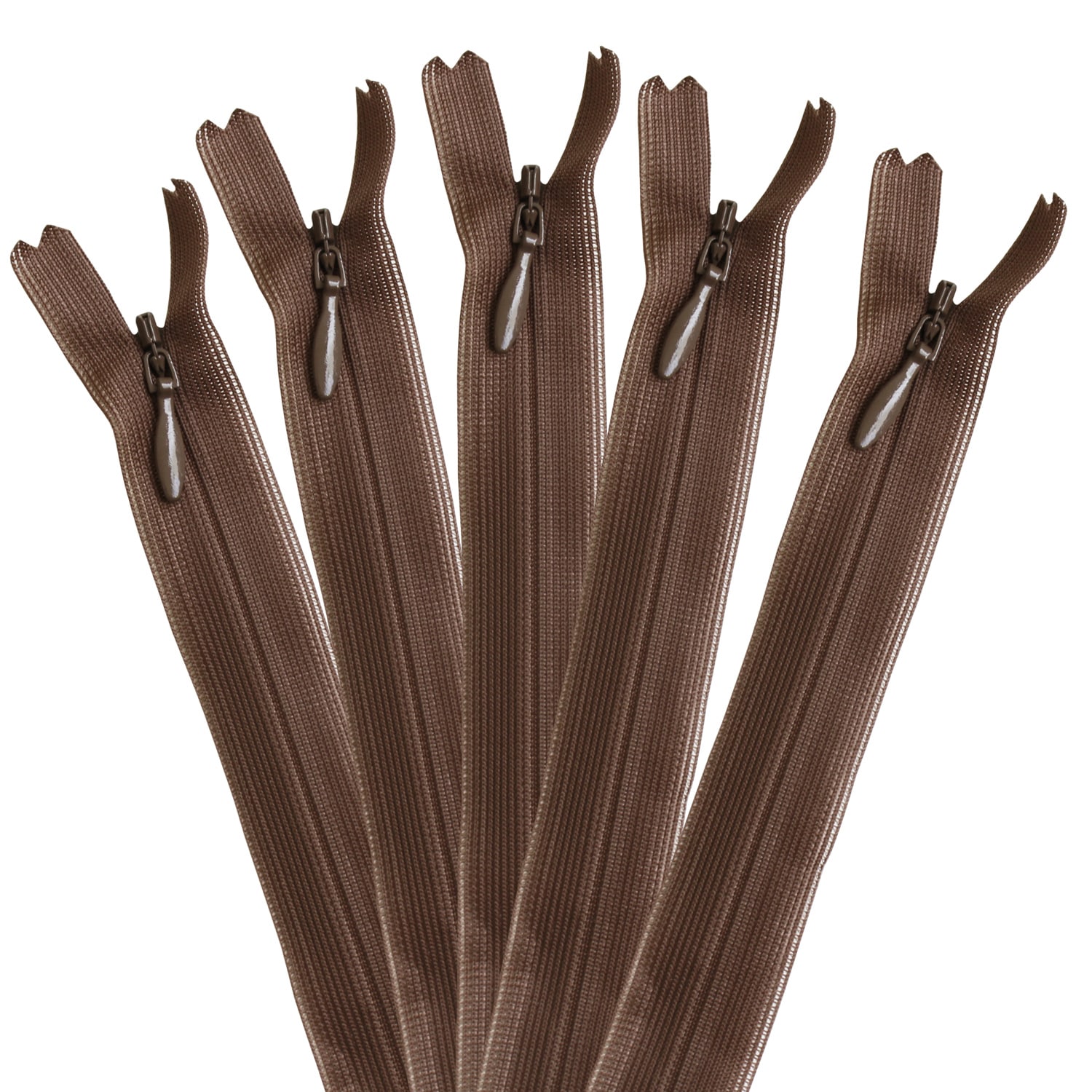 日本紐釦貿易 Y.K.K コンシールファスナー 22cm 5本入 col.568 KS22-568 茶 （ご注文単位1束）【直送品】