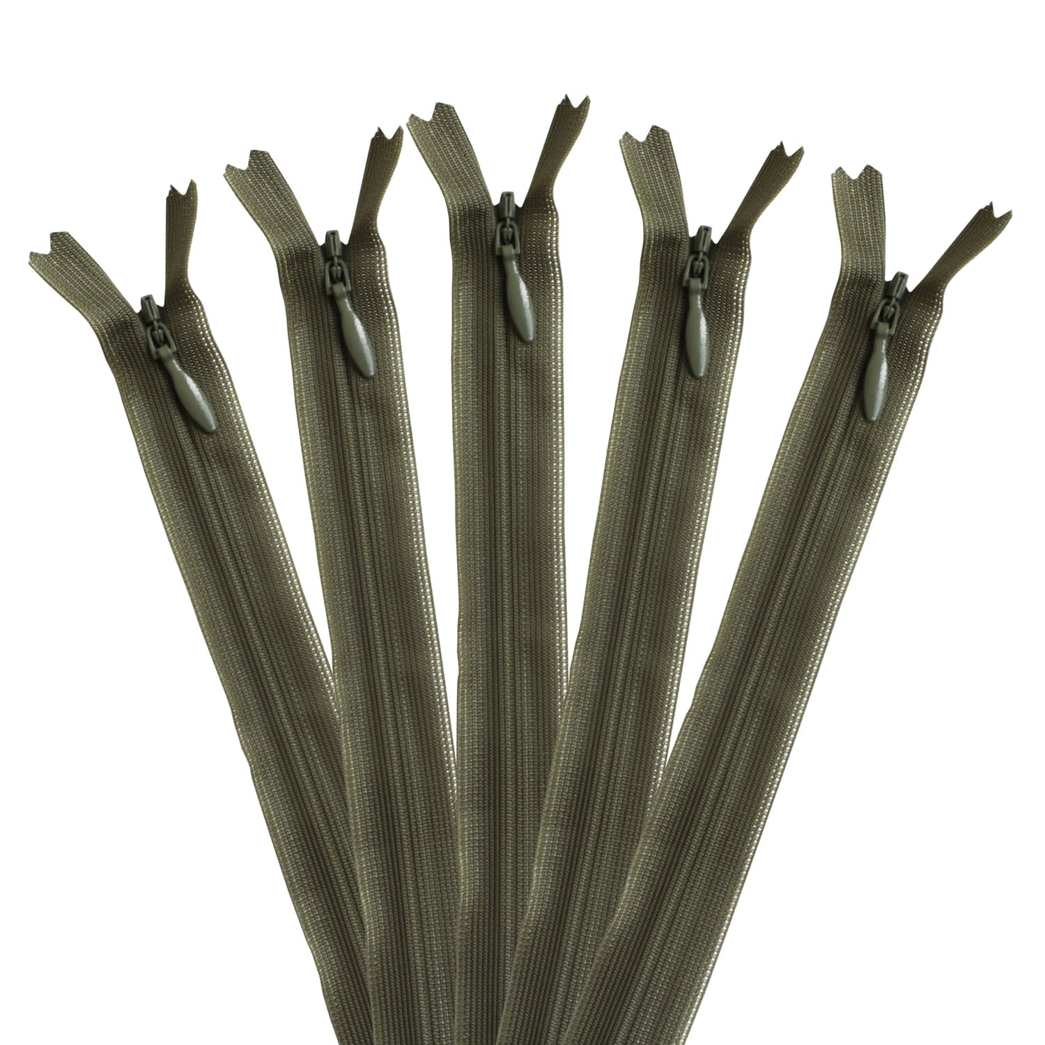 日本紐釦貿易 Y.K.K コンシールファスナー 56cm 5本入 col.566 KS56-566 モスグリーン （ご注文単位1束）【直送品】