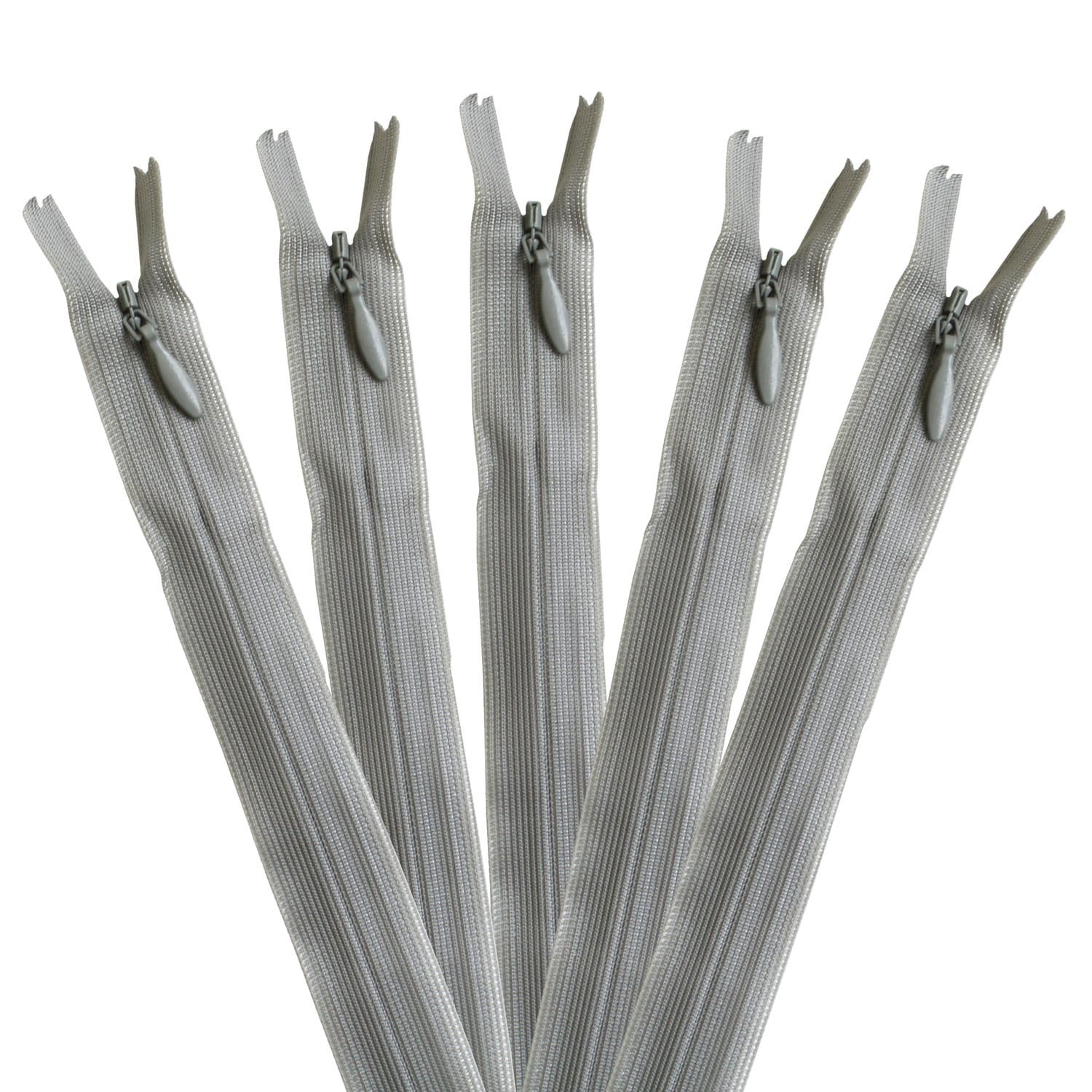 日本紐釦貿易 Y.K.K コンシールファスナー 56cm 5本入 col.577 KS56-577 グレー （ご注文単位1束）【直送品】