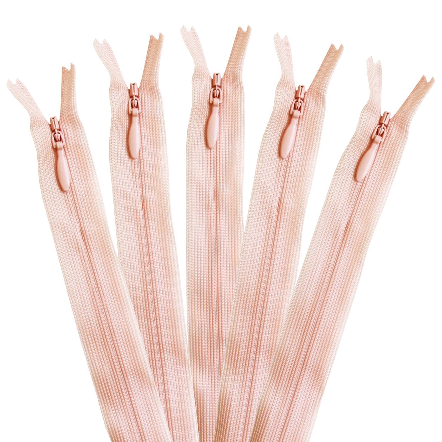 日本紐釦貿易 Y.K.K コンシールファスナー 56cm 5本入 col.805 KS56-806 薄ピンク （ご注文単位1束）【直送品】