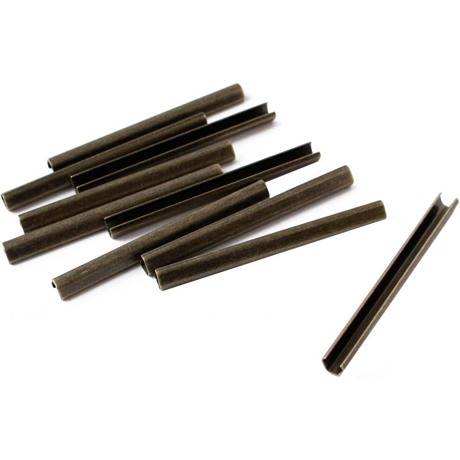 日本紐釦貿易 ヘリ止金具 W63×H6mm 10個入 アンティークゴールド M195-AG (ご注文単位1束)【直送品】