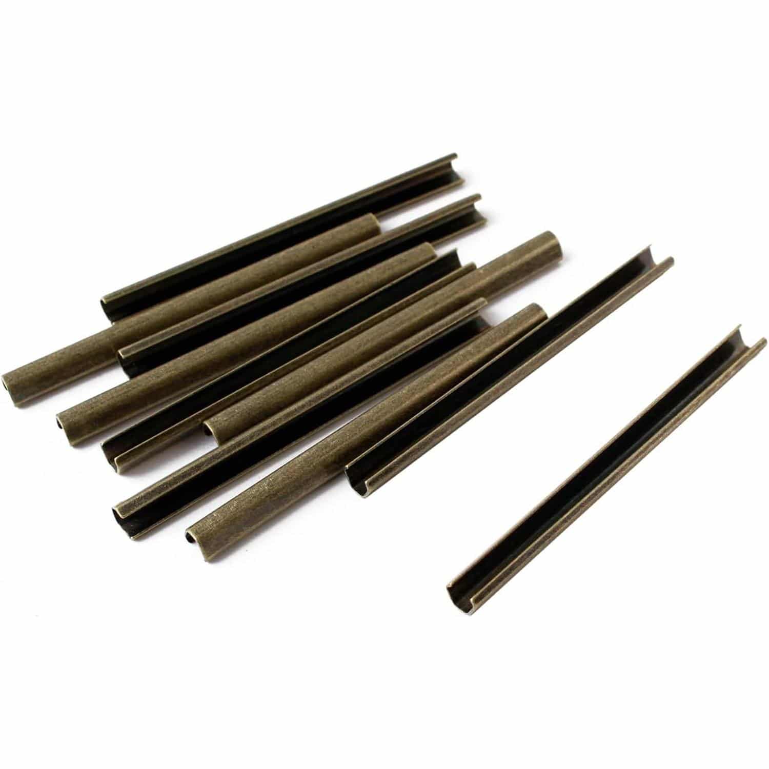 日本紐釦貿易 ヘリ止金具 W72×H6mm 10個入 アンティークゴールド M197-AG (ご注文単位1束)【直送品】