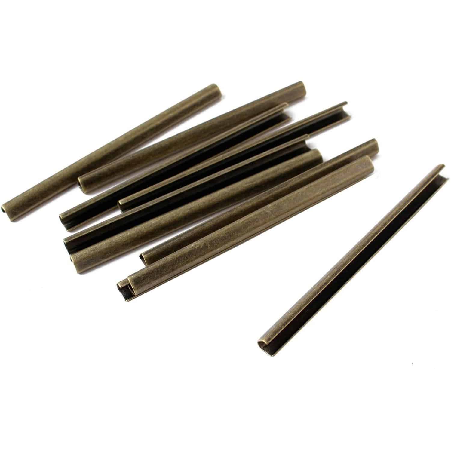 日本紐釦貿易 ヘリ止金具 W85×H6mm 10個入 アンティークゴールド M385-AG (ご注文単位1束)【直送品】