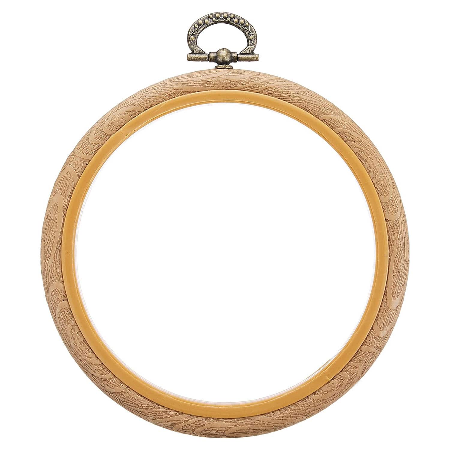 日本紐釦貿易 木製風プチフレーム 丸小 外径φ115mm ブラウン JP2 （ご注文単位10束）【直送品】