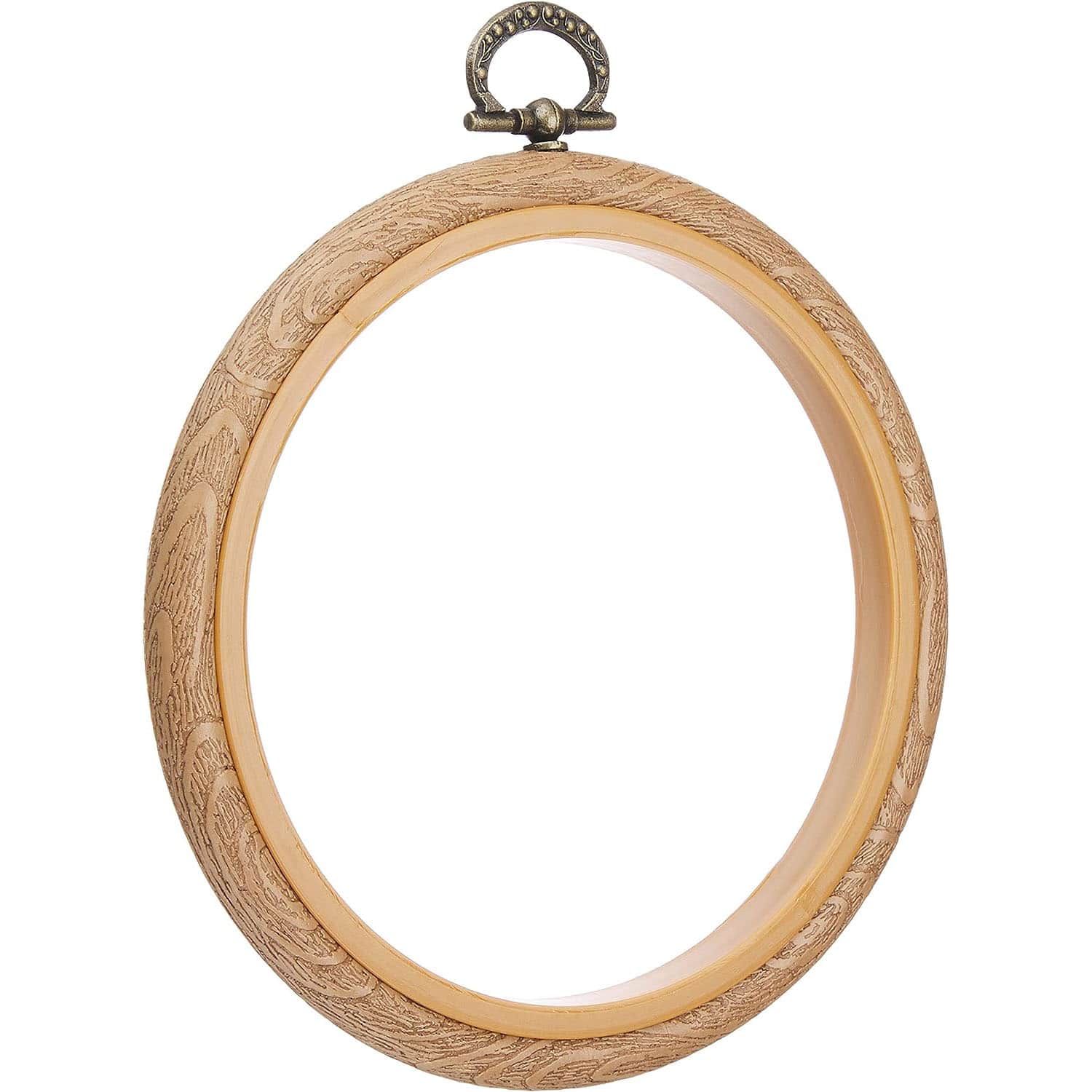 日本紐釦貿易 木製風プチフレーム 丸小 外径φ115mm ブラウン JP2 （ご注文単位10束）【直送品】