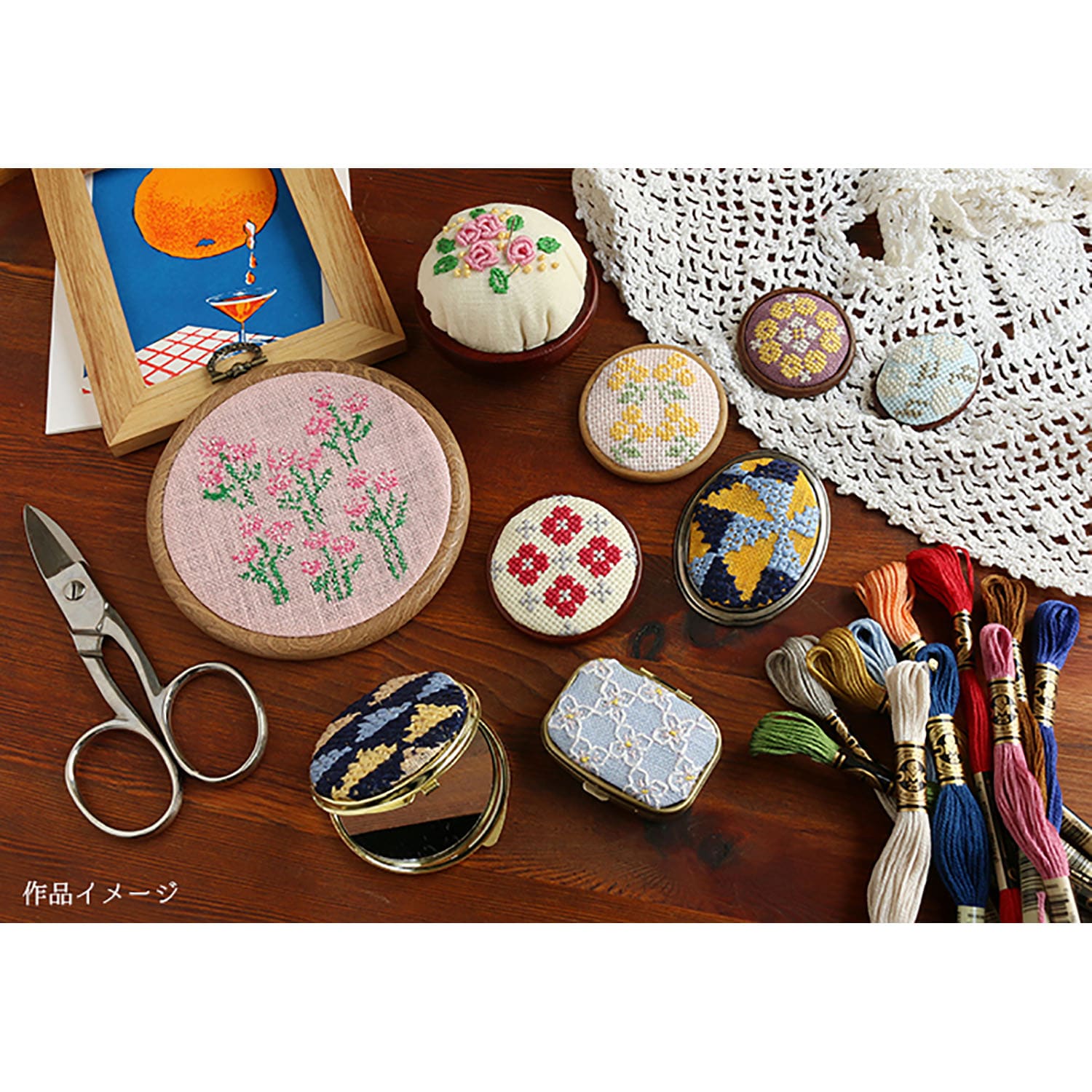 日本紐釦貿易 木製風プチフレーム 丸中 外径φ170mm ブラウン JP3 (ご注文単位10束)【直送品】