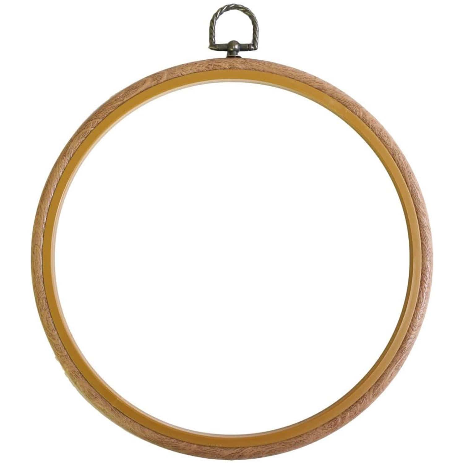 日本紐釦貿易 木製風プチフレーム 丸大 外径φ220mm ブラウン JP4 （ご注文単位10束）【直送品】