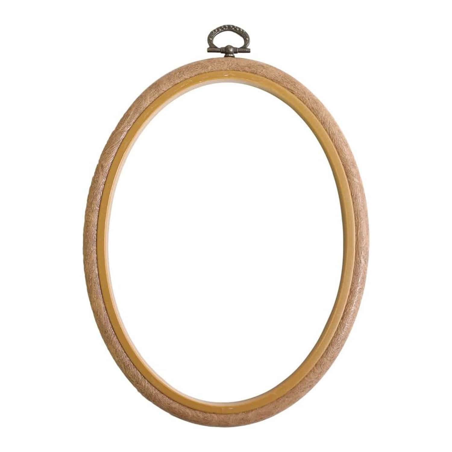 日本紐釦貿易 木製風プチフレーム 楕円小 外径W115×H150mm ブラウン JP12 （ご注文単位10束）【直送品】