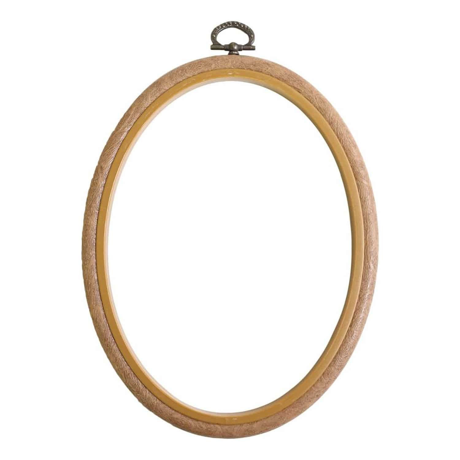 日本紐釦貿易 木製風プチフレーム 楕円中 外径W150×H190mm ブラウン JP13 （ご注文単位10束）【直送品】