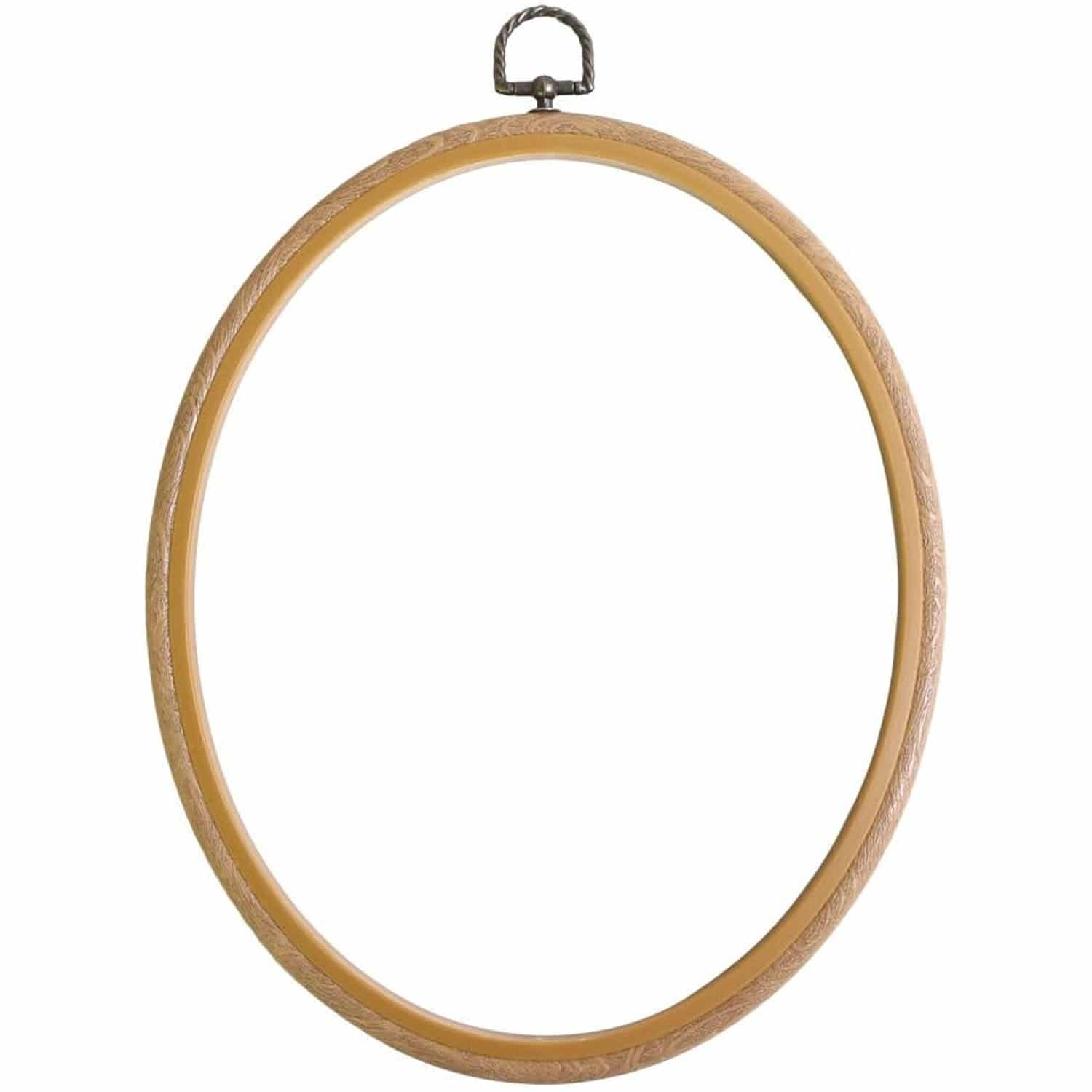 日本紐釦貿易 木製風プチフレーム 楕円大 外径W220×H265mm ブラウン JP14 （ご注文単位10束）【直送品】